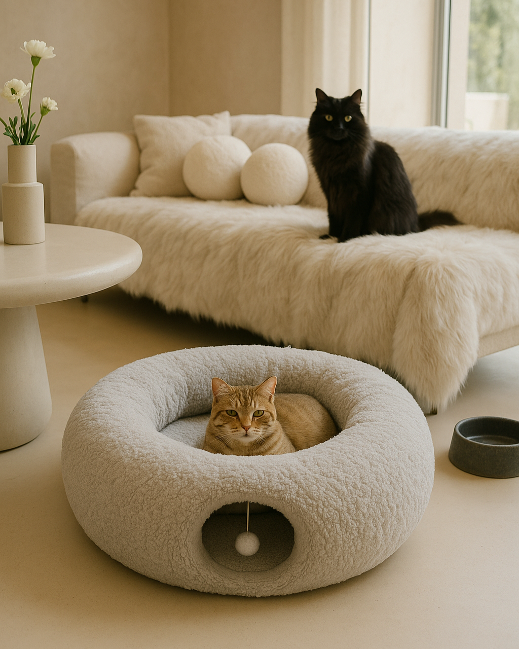 The Ultimate 2-in-1 Plush Cat Tunnel Bed