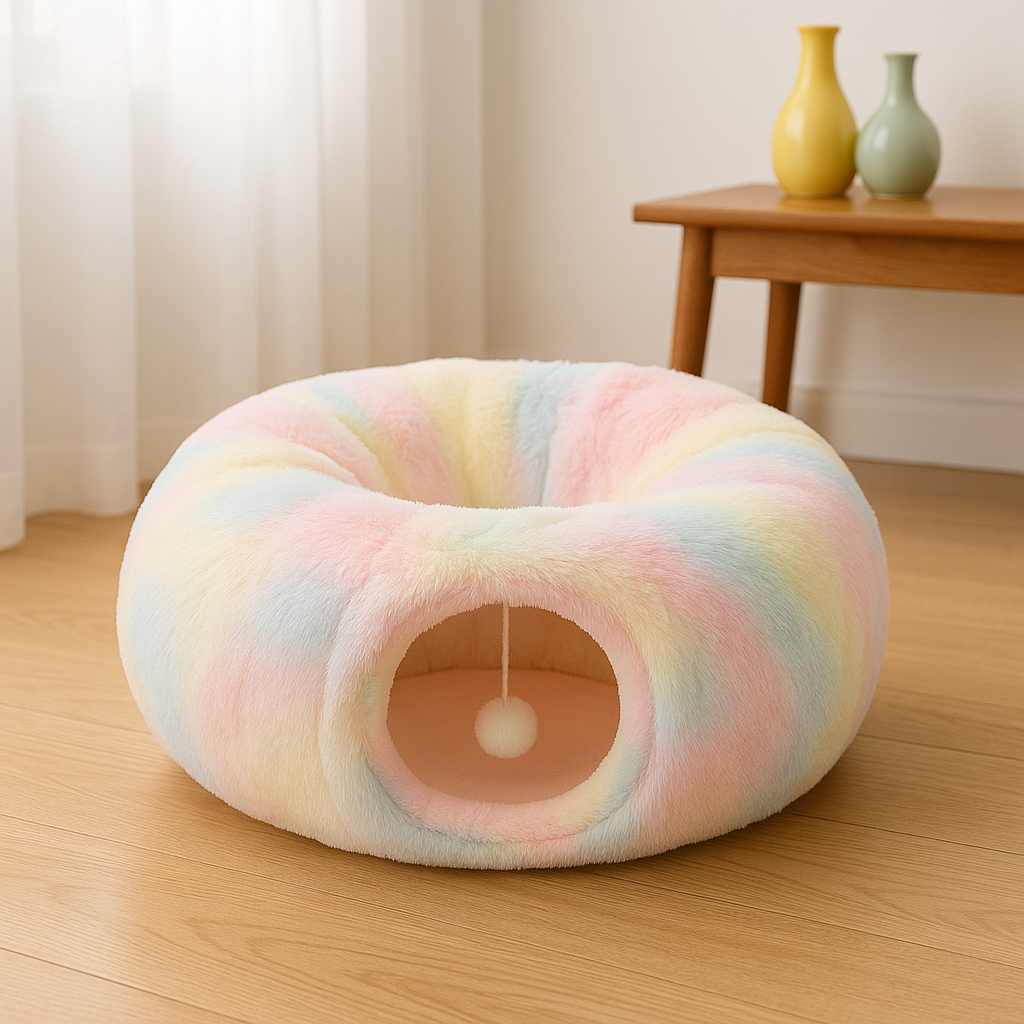 The Ultimate 2-in-1 Plush Cat Tunnel Bed