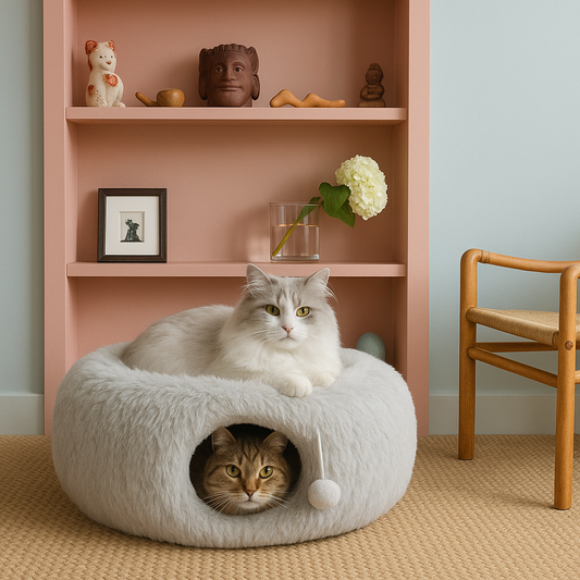 The Ultimate 2-in-1 Plush Cat Tunnel Bed